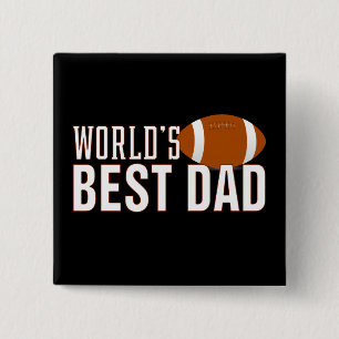 World's Best Dad Typography Football    Pin Button