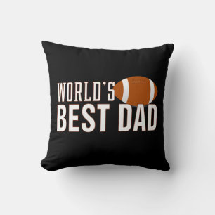 World's Best Dad Typography Football Throw Pillow