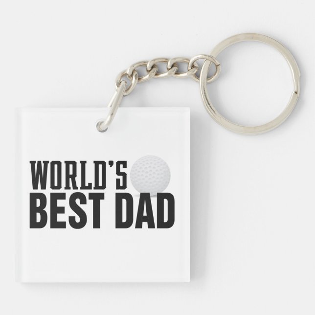 World's Best Dad Typography Golf | Keychain (Back)