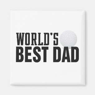 World's Best Dad Typography Golf Magnet
