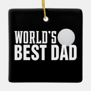World's Best Dad Typography Golf Ornament
