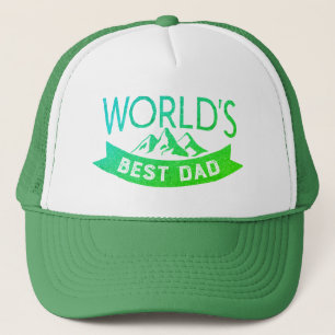 World's Best Dad Typography Modern Bright Green Trucker Hat