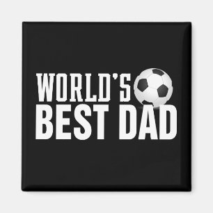 World's Best Dad Typography Soccer Magnet