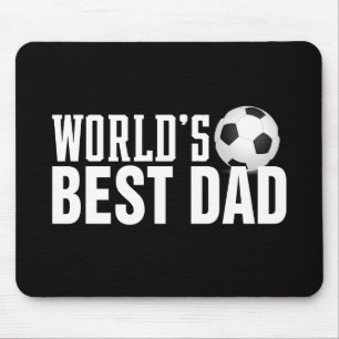 World's Best Dad Typography Soccer   Mouse Pad