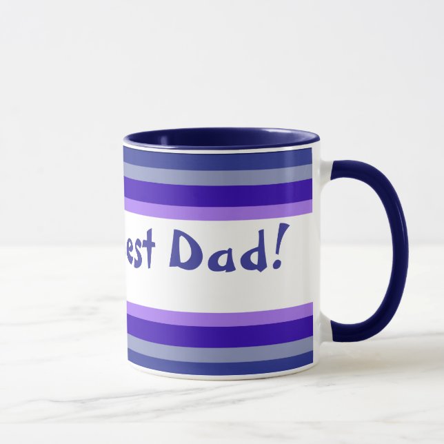 World's Best Dad Typography Striped Mug (Right)