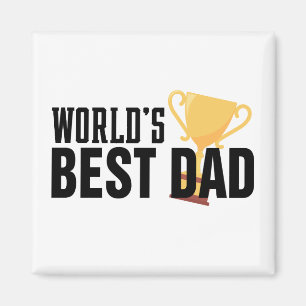 World's Best Dad Typography Trophy Magnet
