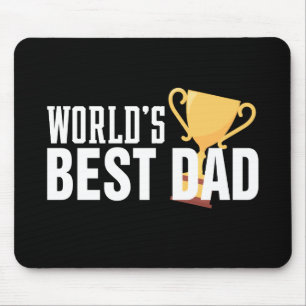 World's Best Dad Typography Trophy Mouse Pad
