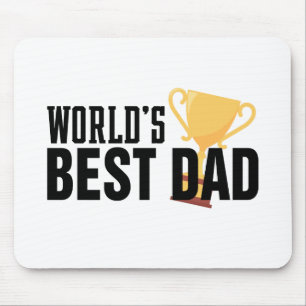 World's Best Dad Typography Trophy   Mouse Pad