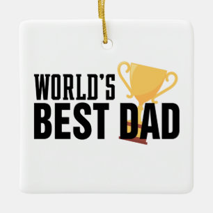 World's Best Dad Typography Trophy Ornament