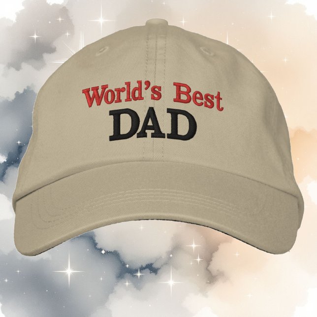 World's Best Dad Your Text Any Colour Thread Embroidered Hat (Creator Uploaded)