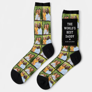 Worlds Best Daddy 2 Photo Collage Kids Socks