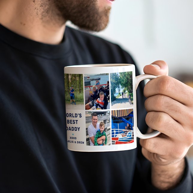 Worlds Best Daddy 8 Photo Collage Coffee Mug (Creator Uploaded)