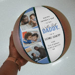 'Worlds Best Daddy' by a LONG SHOT! Basketball<br><div class="desc">Create your very own special Father's day keepsake gift with this cute photo collage basketball. Featuring 3 trendy insta square photographs and the text 'Happy Father's Day to the World's Best Daddy' by a LONG SHOT! - with Love & Kisses from (ADD NAME/S). PHOTO TIP - Crop photos ensuring that...</div>