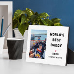 Worlds Best Daddy Custom Family Photo Plaque<br><div class="desc">A sweet white plaque sign featuring "World's Best Daddy" in bold type with a custom photo, "XOXO, " and personalised children's names with a heart accent. All text and the photo are fully customisable — a heartfelt keepsake gift for Daddy on Father's Day, his birthday, or any occasion the kids...</div>