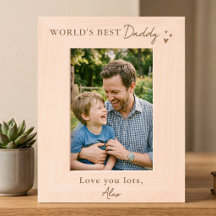 World's Best Daddy Custom Photo Frame Gift For Dad