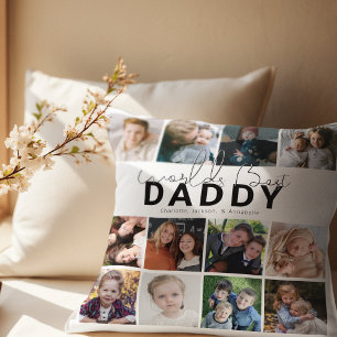 Worlds Best Daddy Photo Collage Cushion
