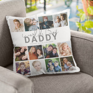 Worlds Best Daddy   Photo Collage Cushion