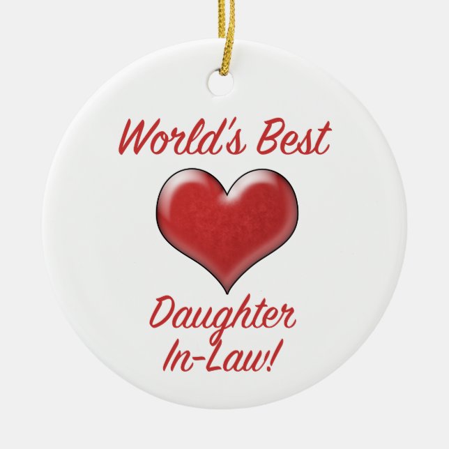 World's Best Daughter-In-Law Ceramic Tree Decoration (Front)