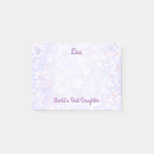 World's Best Daughter Pretty Bokeh Post-it Notes