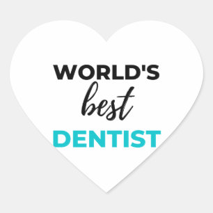 World's Best Dentist 2 Heart Sticker