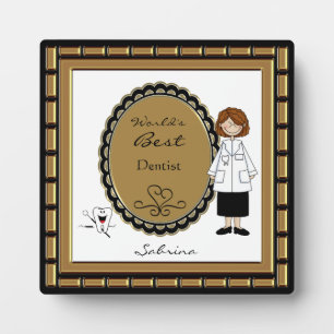 World's Best Dentist Female Plaque