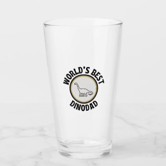 Worlds best dino dad glass