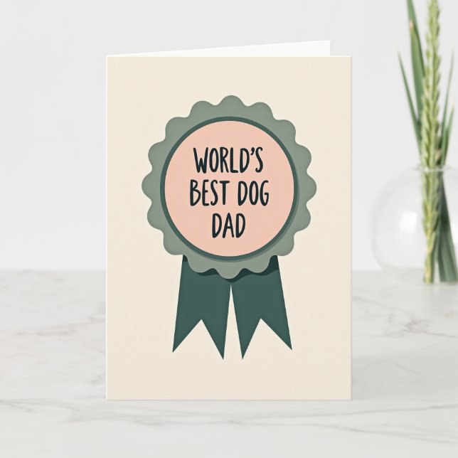 Worlds Best Dog Dad Award Card (Front)