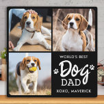 World's Best DOG DAD Custom 3 Photo Collage  Plaque<br><div class="desc">World's Best Dog Dad... Surprise your favourite Dog Dad this Father's Day , Birthday or Christmas with this super cute custom pet photo collage plaque. Customise this dog dad photo plaque with your 3 of your dog's favourite photos, and name. Perfect gift for all dog dads and dog lovers. Great...</div>