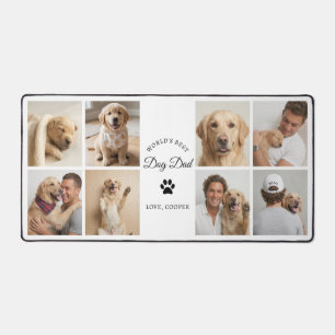 World's Best Dog Dad Custom Photo Collage Desk Mat