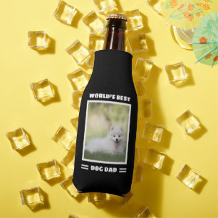 World's Best Dog Dad Custom Photo Personalised Bot Bottle Cooler
