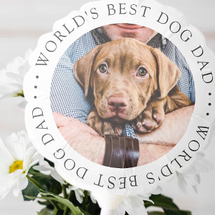 World's Best Dog Dad Elegant Simple Custom Photo Balloon