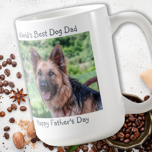 Worlds Best Dog Dad- Father's Day - Grey Pet Photo Coffee Mug