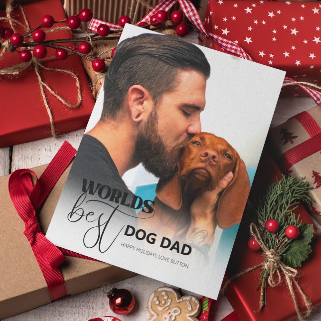 Worlds Best Dog Dad Holiday Card (Creator Uploaded)
