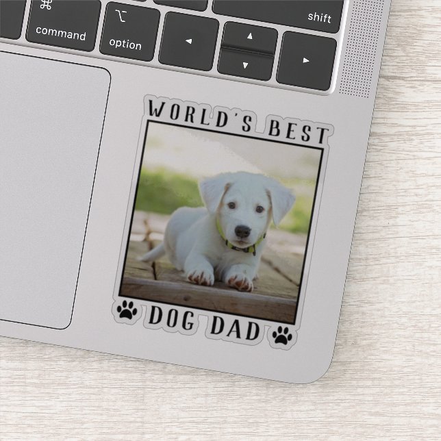 World's Best Dog Dad Paw Prints Pet Photo Frame (Detail)