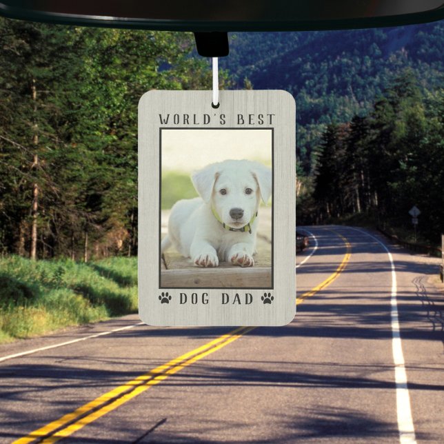World's Best Dog Dad Paw Prints Pet Photo Frame Car Air Freshener (World's Best Dog Dad Paw Prints Pet Photo Frame Air Freshener)