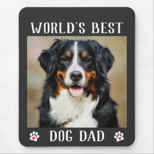 World's Best Dog Dad Paw Prints Pet Photo Mouse Pad