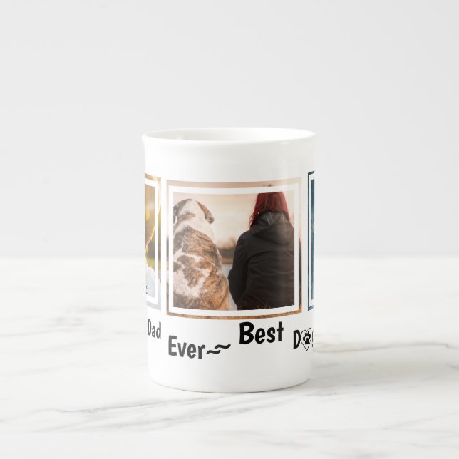 World's Best Dog Dad Personalised Pet Photo Bone China Mug (Front)
