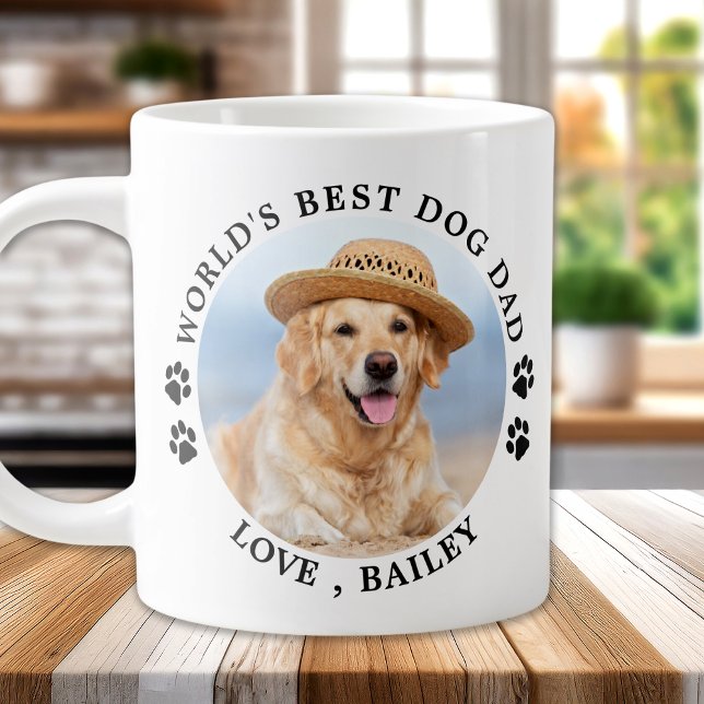 World's Best Dog Dad Personalised Pet Photo Large Coffee Mug (Creator Uploaded)
