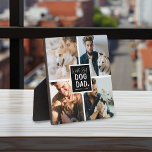 'Worlds Best Dog Dad' Photo Collage Plaque<br><div class="desc">Show off your dog dad status with this cute photo collage plaque featuring four square photos of you and your pet. "Worlds Best Dog Dad" appears in the centre in calligraphy script and fun lettered typography on a black square with a cute white heart. Personalise by adding name/s.</div>