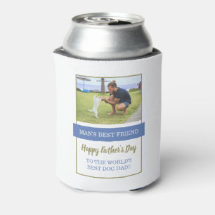 World's Best Dog Dad Photo Father's Day Can Cooler
