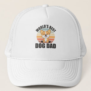 Worlds Best Dog Dad Sweet Dog Corgi Dog Sunset Trucker Hat
