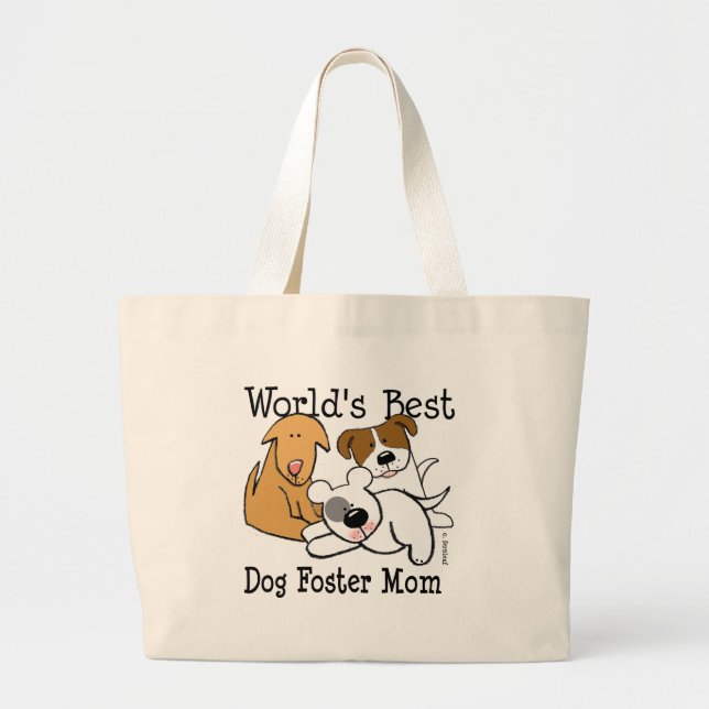 World's Best Dog Foster Mum Large Tote Bag (Front)