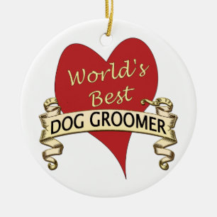 World's Best Dog Groomer Ceramic Tree Decoration