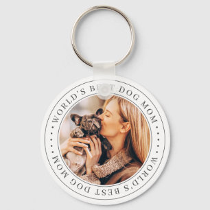 World's Best Dog Mom Classic Simple Photo Key Ring
