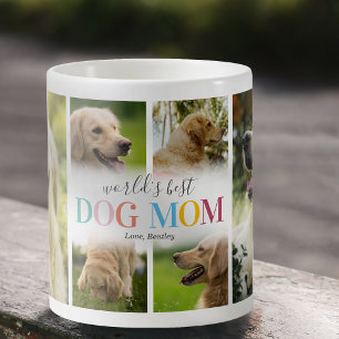 World's Best Dog Mom Photo Collage Coffee Mug