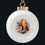 World's Best Dog Mum Classic Simple Photo Ceramic Ball Christmas Ornament<br><div class="desc">This simple and classic design is composed of serif typography and add a custom photo.</div>