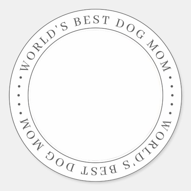World's Best Dog Mum Classic Simple Photo Classic Round Sticker (Front)