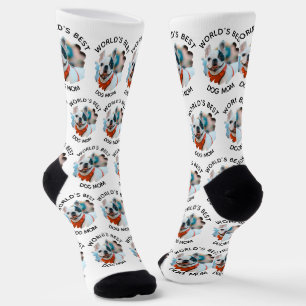 World's Best Dog Mum Custom Dog Photo Mother's Day Socks
