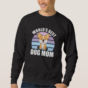Worlds Best Dog Mum - Dog Corgi Vintage Sunset Sweatshirt