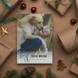 Worlds Best Dog Mum Holiday Card<br><div class="desc">Who said Christmas cards can't speak? Ours do! For a mum who dotes on her dog,  our 'World's Best Dog Mum' card not only features her favourite photo but also comes with a sweet note from her four-legged friend. Ready to make this Christmas ‘paw-some’?</div>